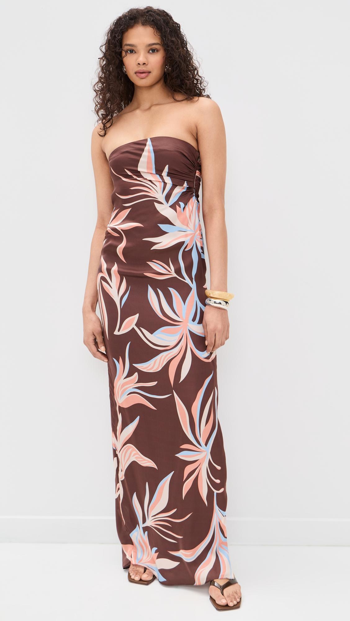tube ruched maxi dress