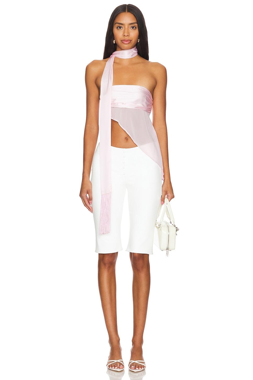 tube top with skinny scarf