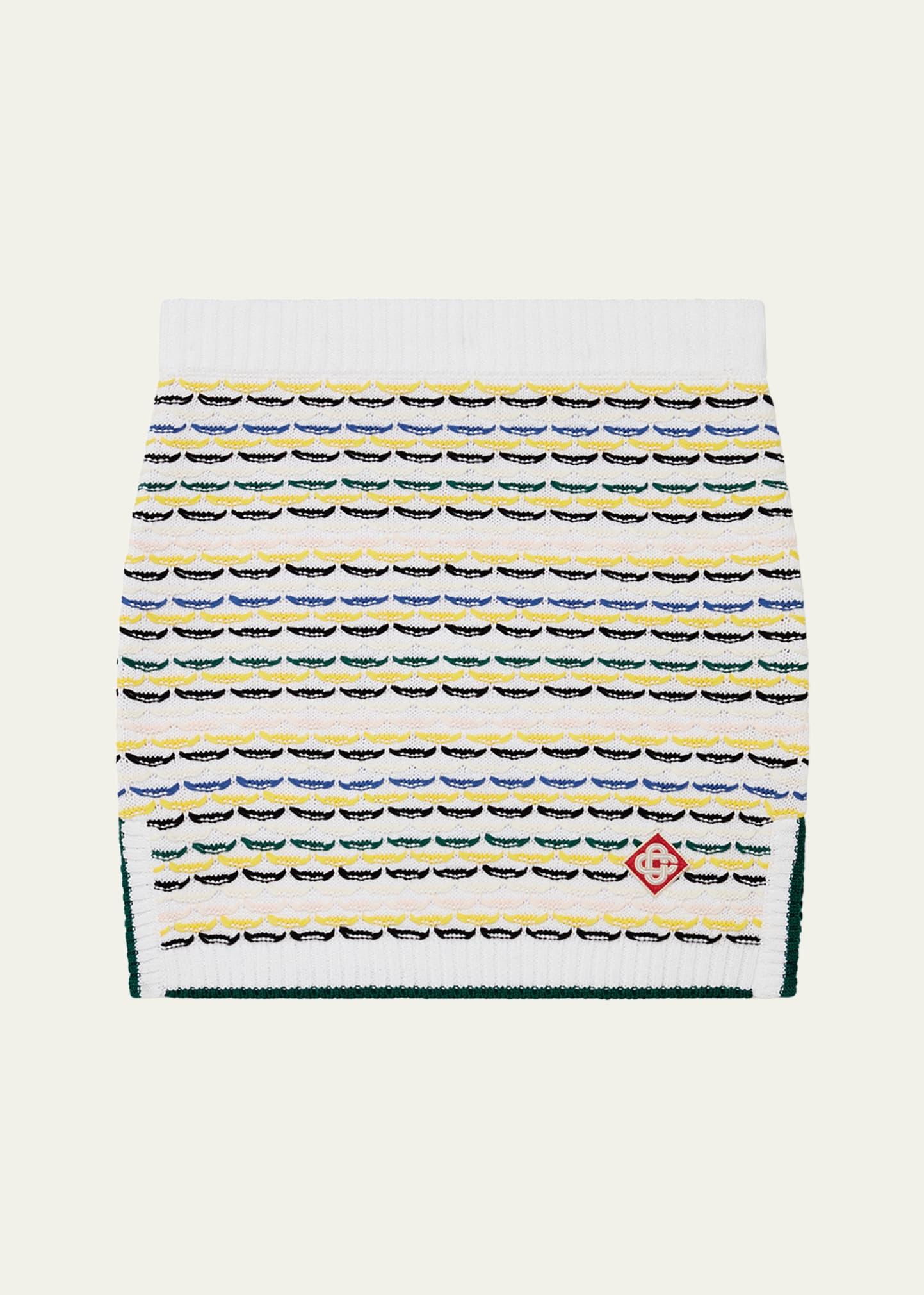 tuck stitch knit mini skirt