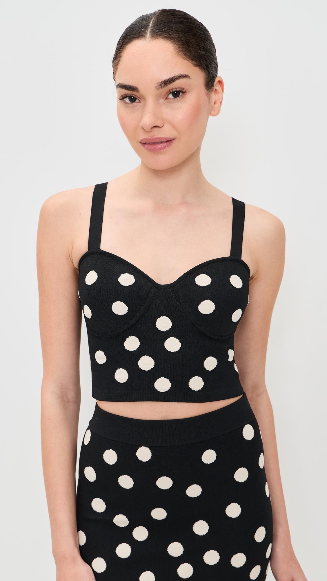 tula polka-dot knit bra top