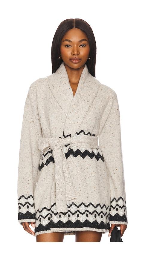 tularosa adley fairisle cardigan in grey.