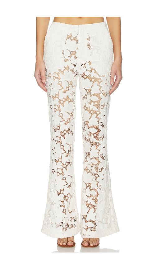 tularosa alino flare pant in ivory.
