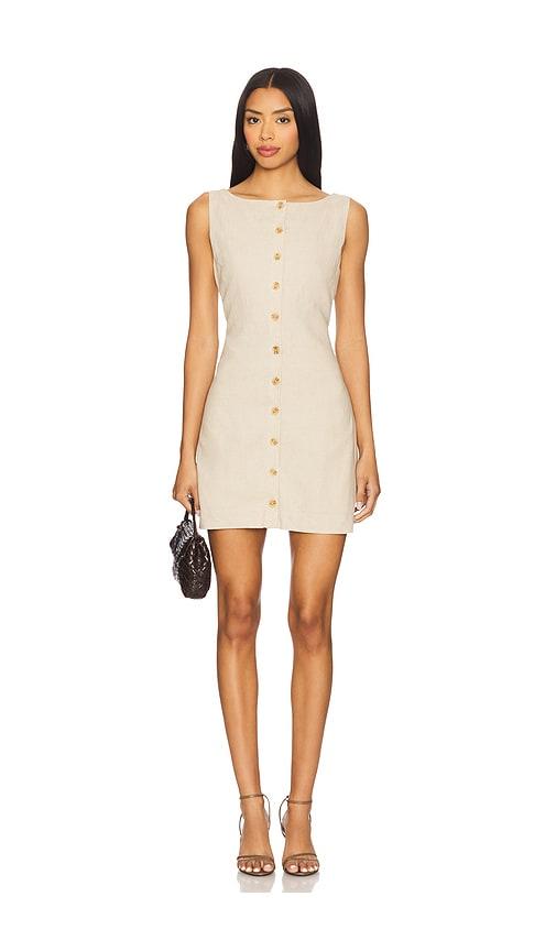tularosa andra mini dress in neutral.