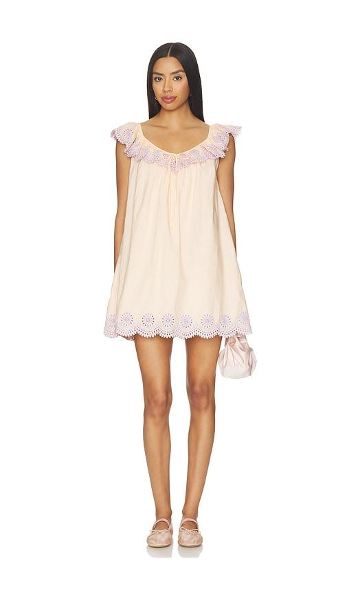 tularosa anya mini dress in blush.