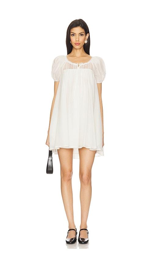 tularosa arden mini dress in white.