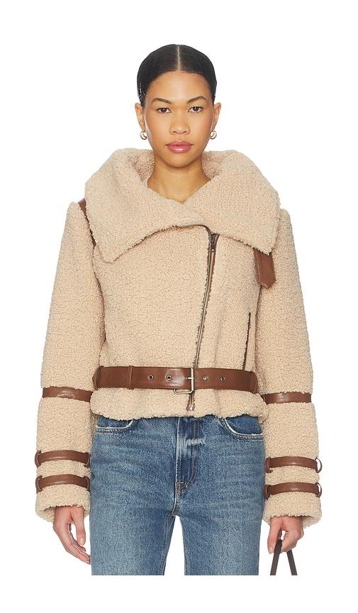 tularosa bailey moto jacket in tan.