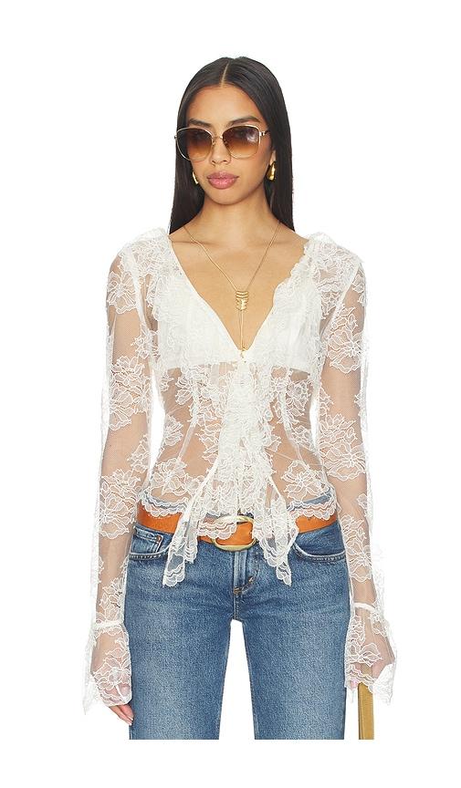 tularosa beatrice top in white.