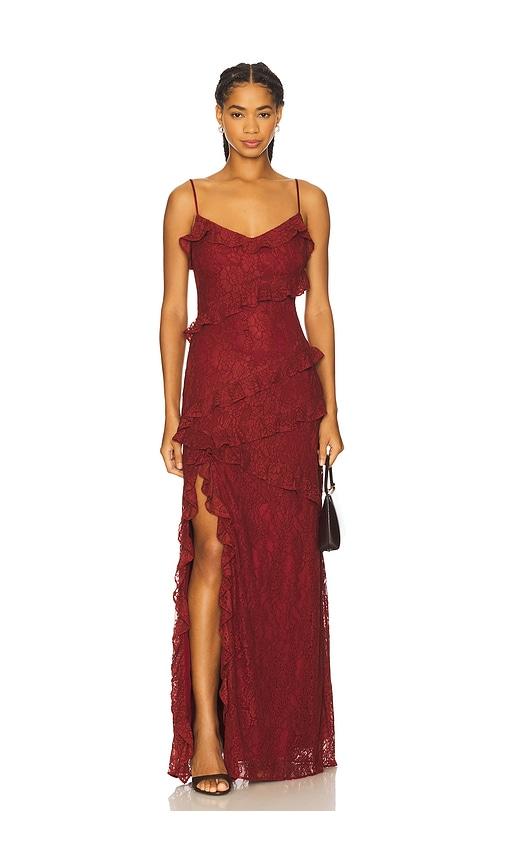 tularosa caila maxi dress in wine.