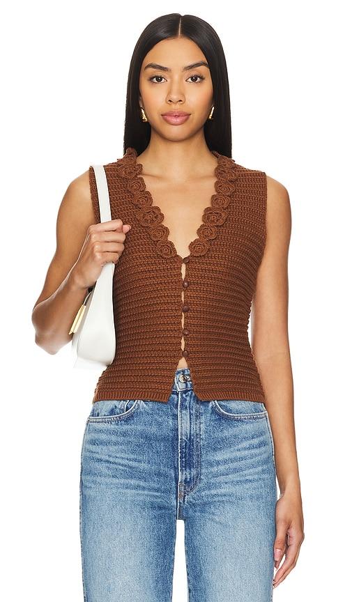 tularosa callia vest in brown.