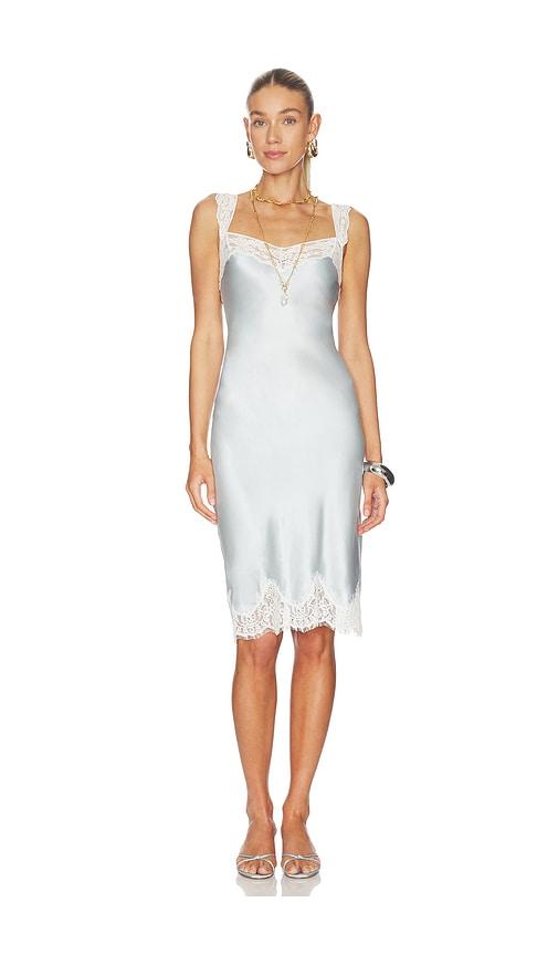 tularosa camille dress in baby blue.