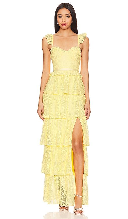 tularosa cantini maxi dress in yellow.