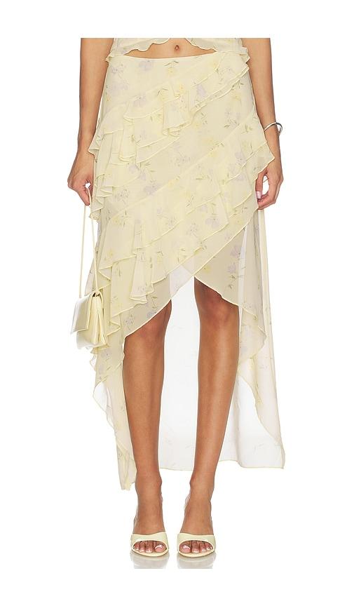 tularosa cecilia maxi skirt in lemon.