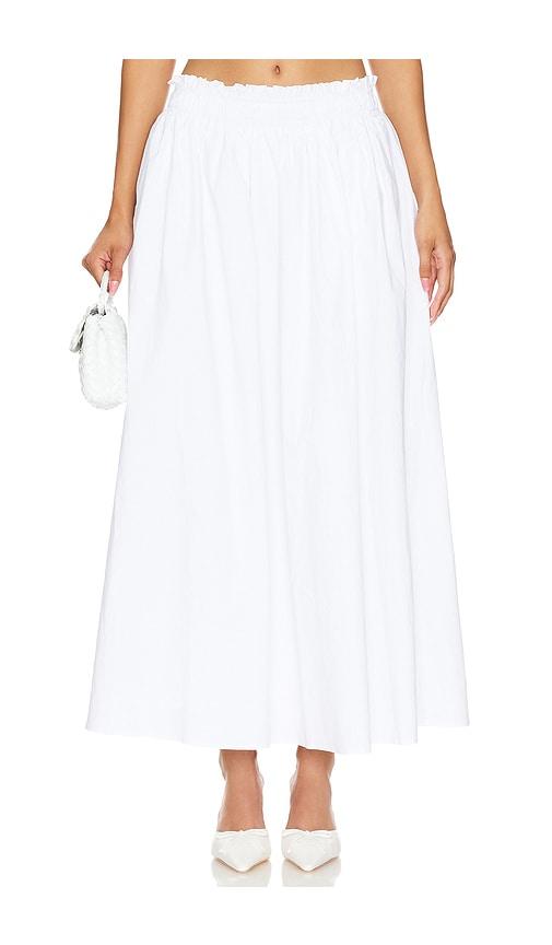 tularosa donna maxi skirt in white.