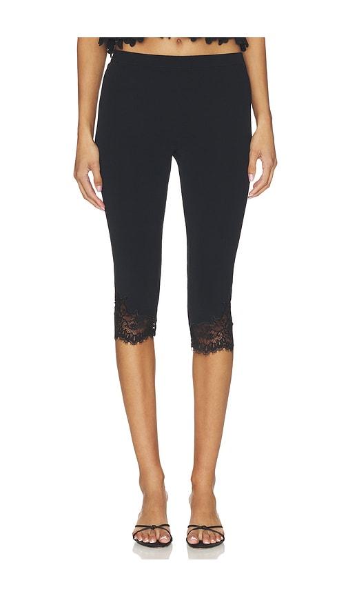 tularosa dora knit lace capri in black.