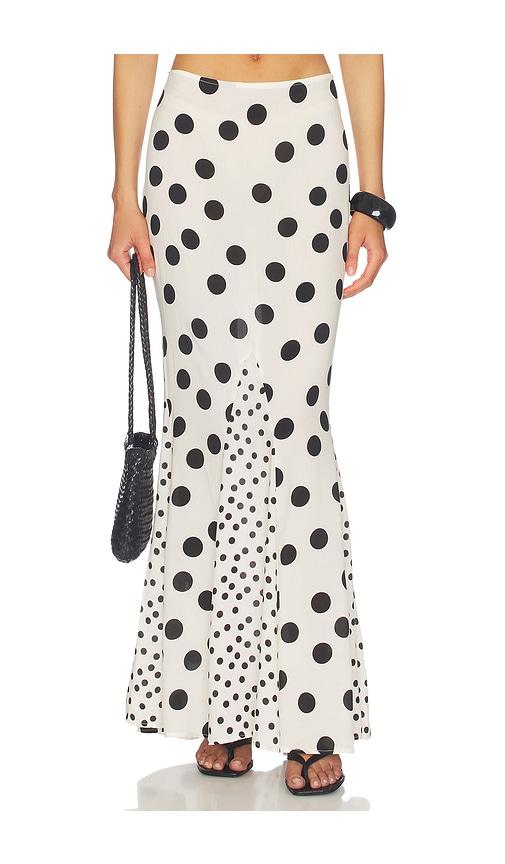 tularosa ekin maxi skirt in white,black.