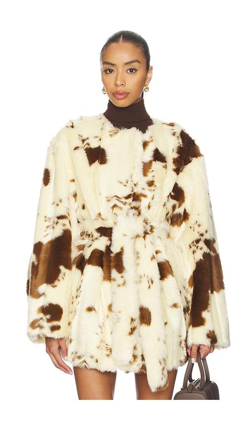 tularosa elena coat in cream,brown.