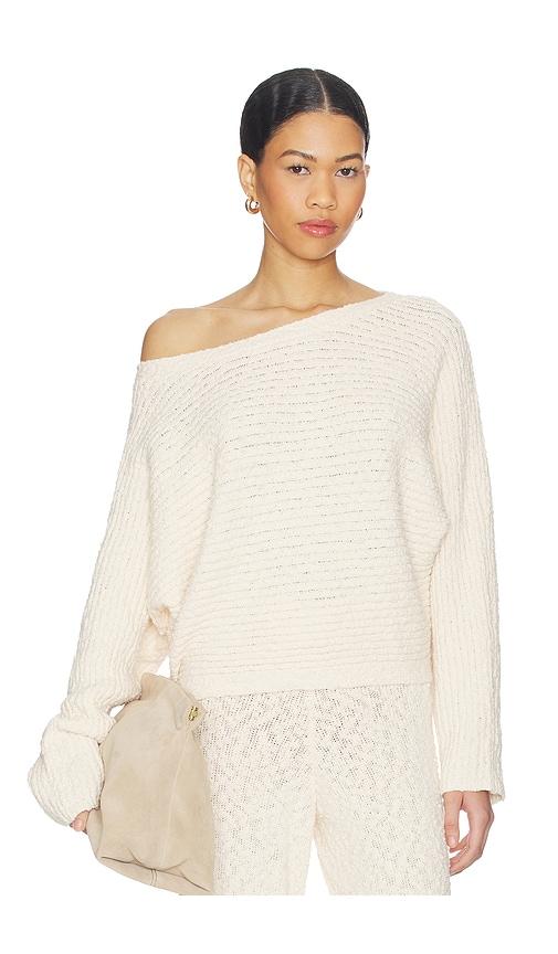 tularosa elio off the shoulder sweater in ivory.