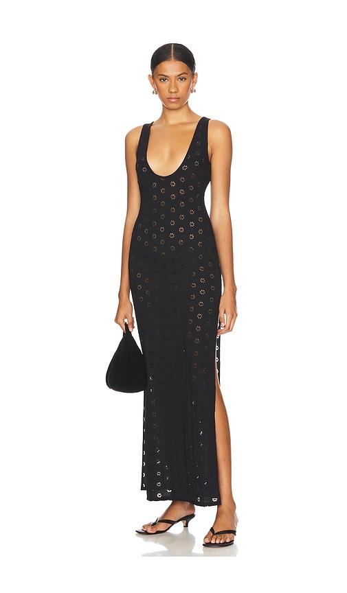 tularosa elise maxi dress in black.