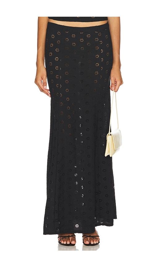 tularosa elise maxi skirt in black.