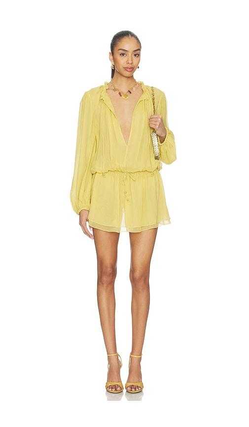 tularosa gianna mini dress in lemon.