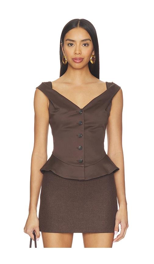 tularosa gracyn top in brown.