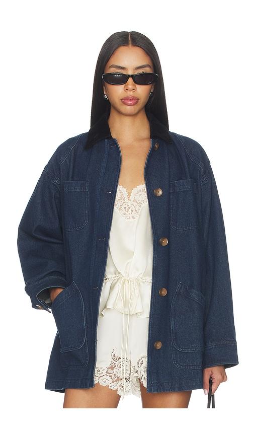 tularosa harlow barn jacket in blue.