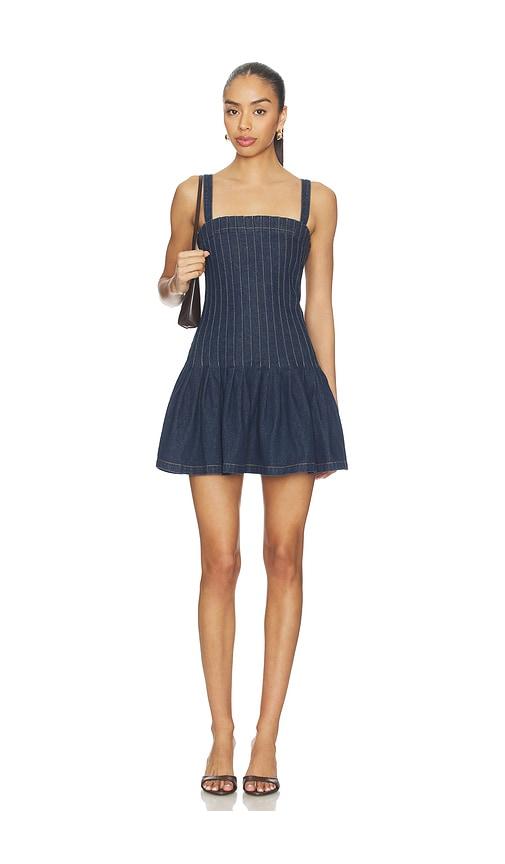 tularosa harlow mini dress in blue.