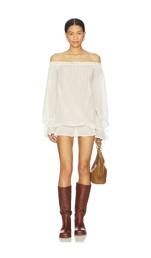 tularosa hesper mini dress in cream.
