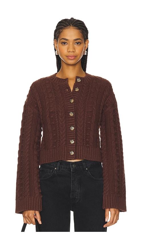 tularosa hunter cardigan in chocolate.