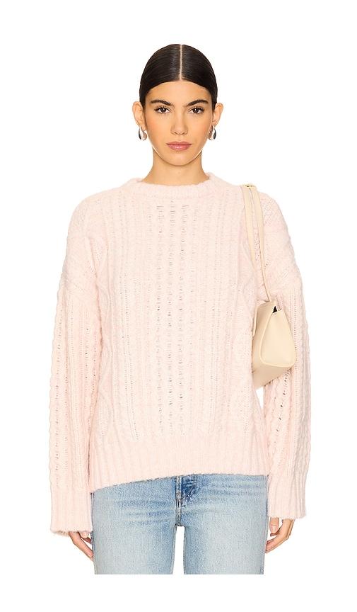 tularosa isla cable sweater in blush.