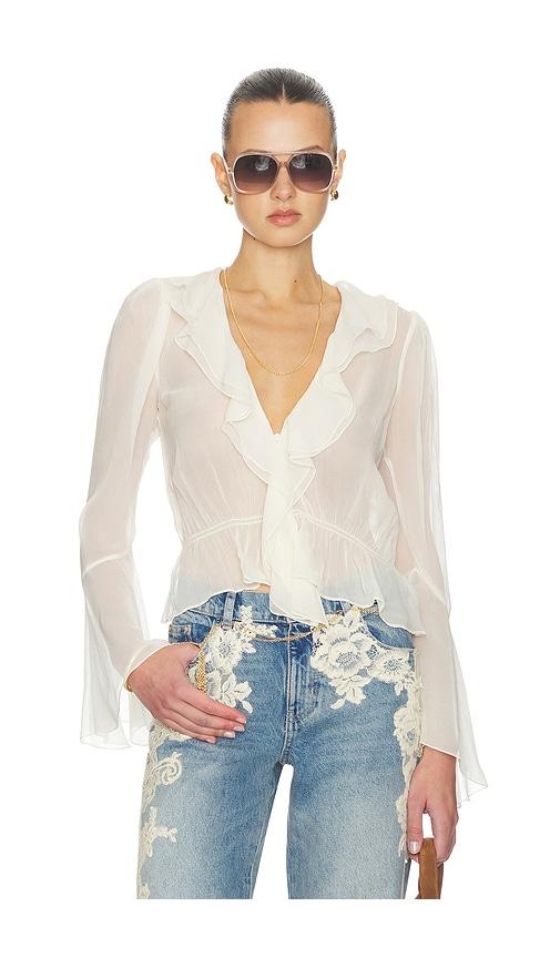 tularosa isola blouse in ivory.