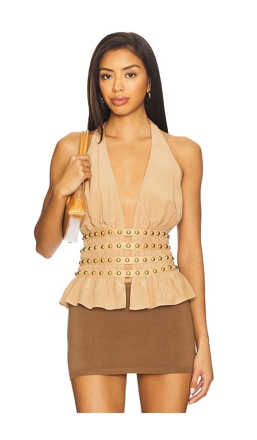 tularosa jaclyn top in tan.