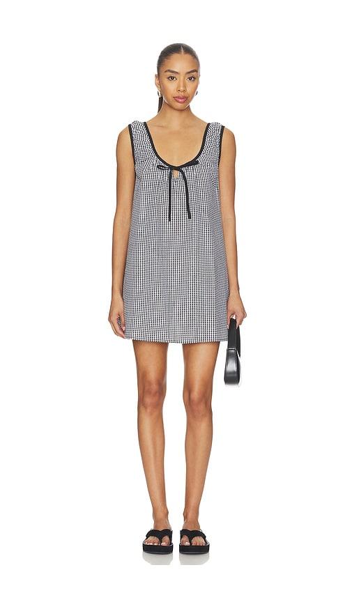 tularosa josie mini dress in black,white.