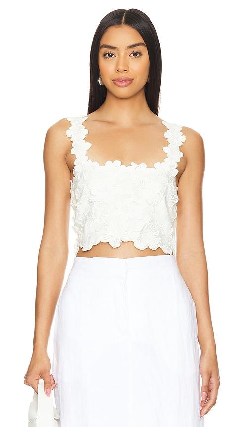 tularosa kimmy top in white.