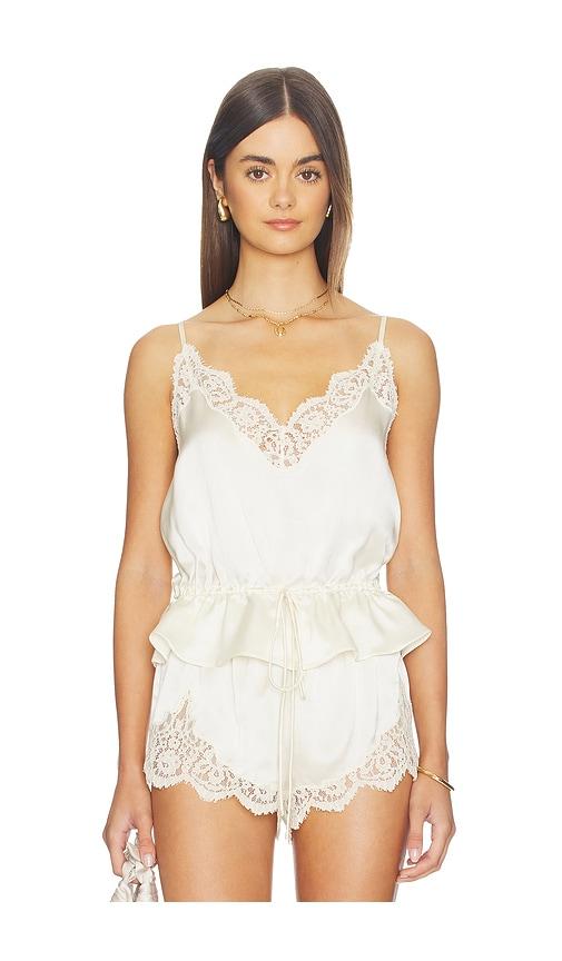 tularosa lio silk cami top in ivory.