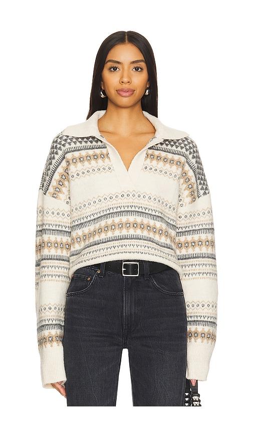 tularosa maliah fairisle sweater in ivory.