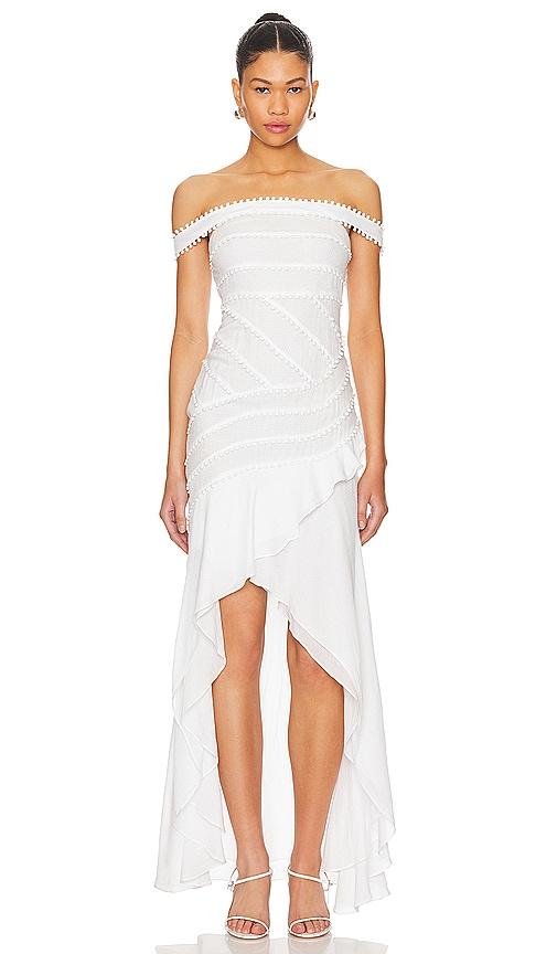 tularosa mandy maxi dress in white.