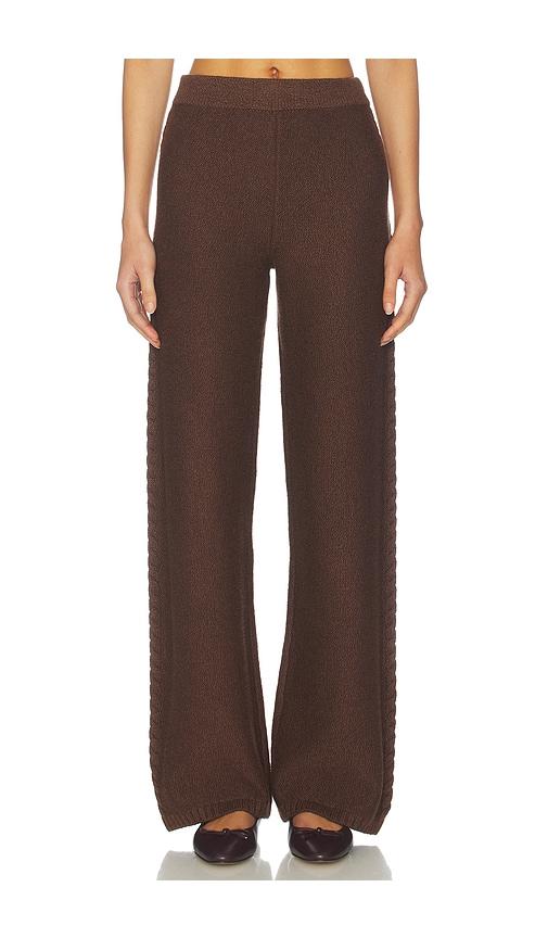 tularosa marcella rib pant in chocolate.