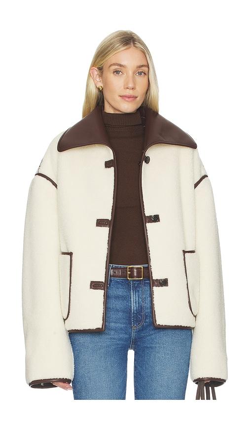 tularosa margot reversible jacket in brown,cream.