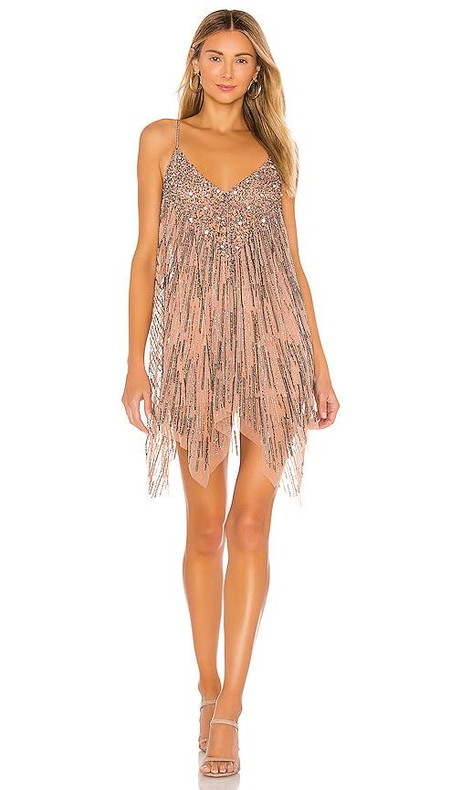 tularosa naiya mini dress in beige.