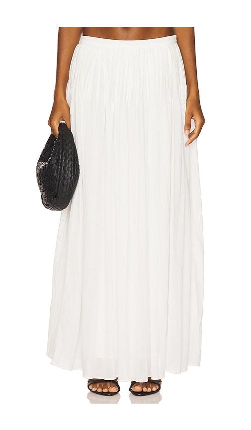 tularosa noor maxi skirt in white.