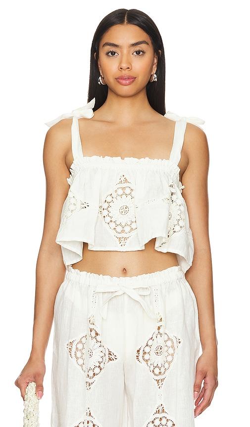 tularosa olivia top in ivory.
