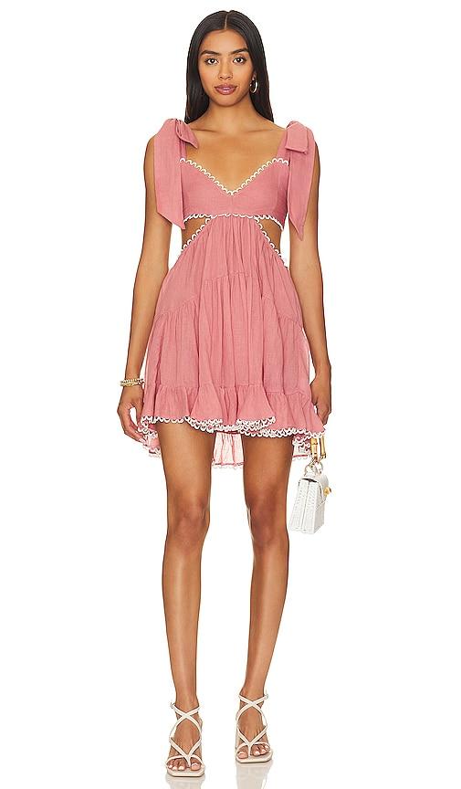 tularosa olynne mini dress in pink.