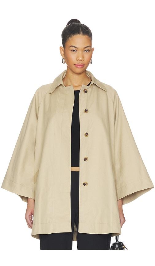 tularosa penelope coat in beige.