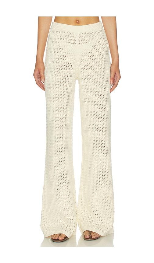 tularosa rennata open stitch pant in ivory.