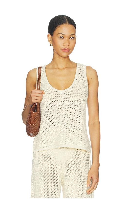 tularosa rennata open stitch tank in ivory.