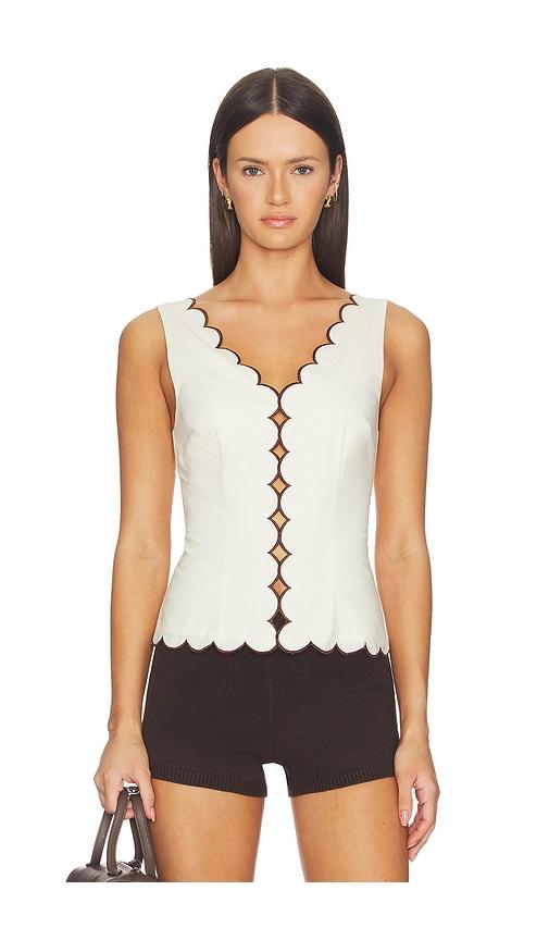 tularosa samara top in ivory.