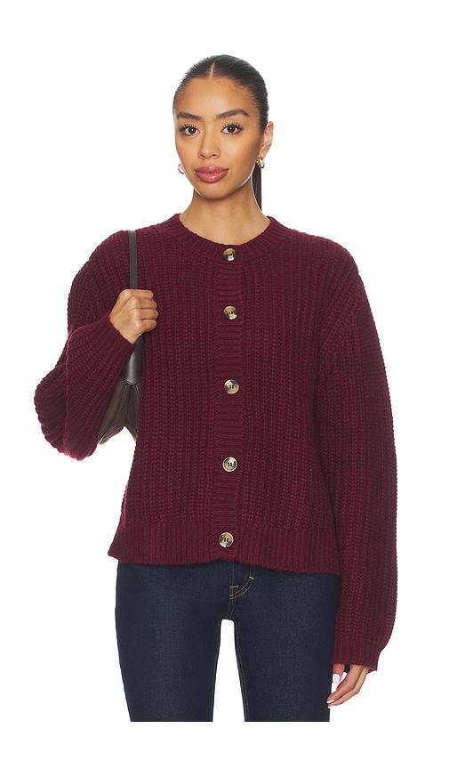 tularosa sammara cardigan in wine.