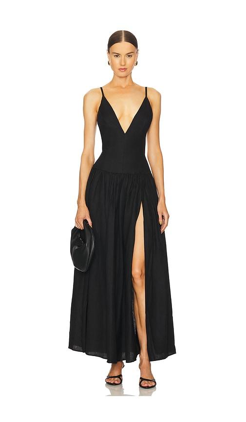 tularosa saylor maxi dress in black.