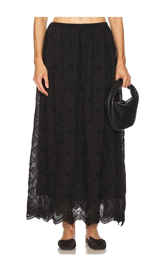 tularosa sofiya maxi skirt in black.